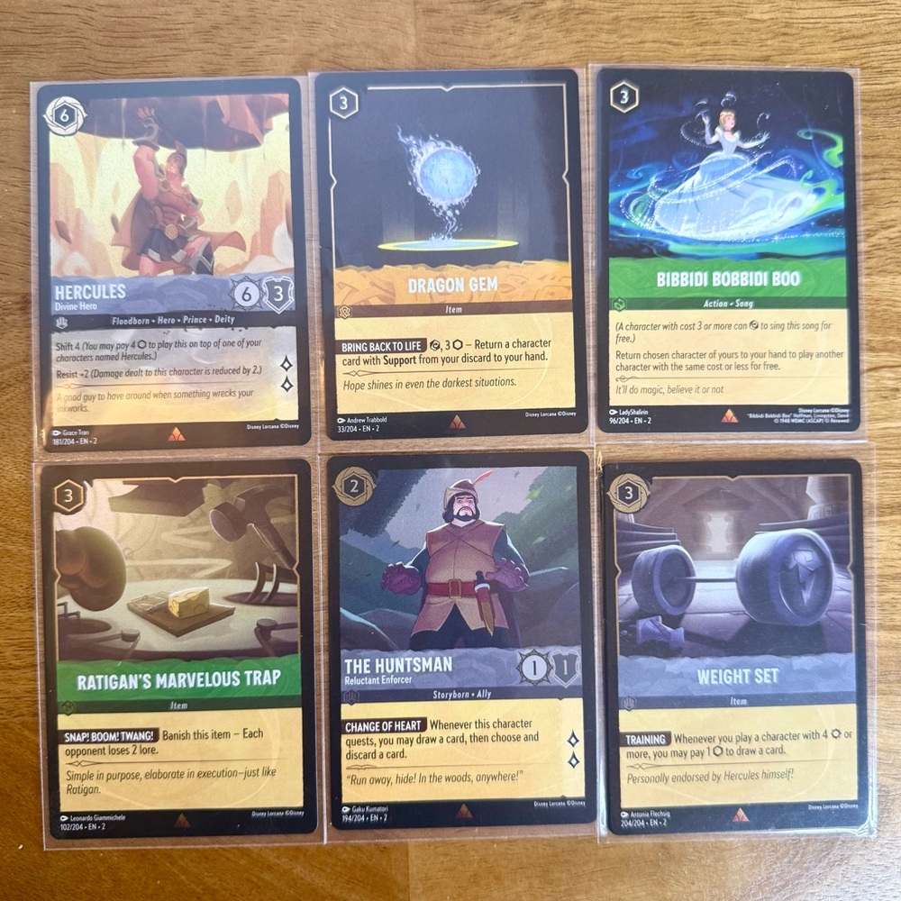 Bundle of 6 Rare Disney Lorcana Foil Cards